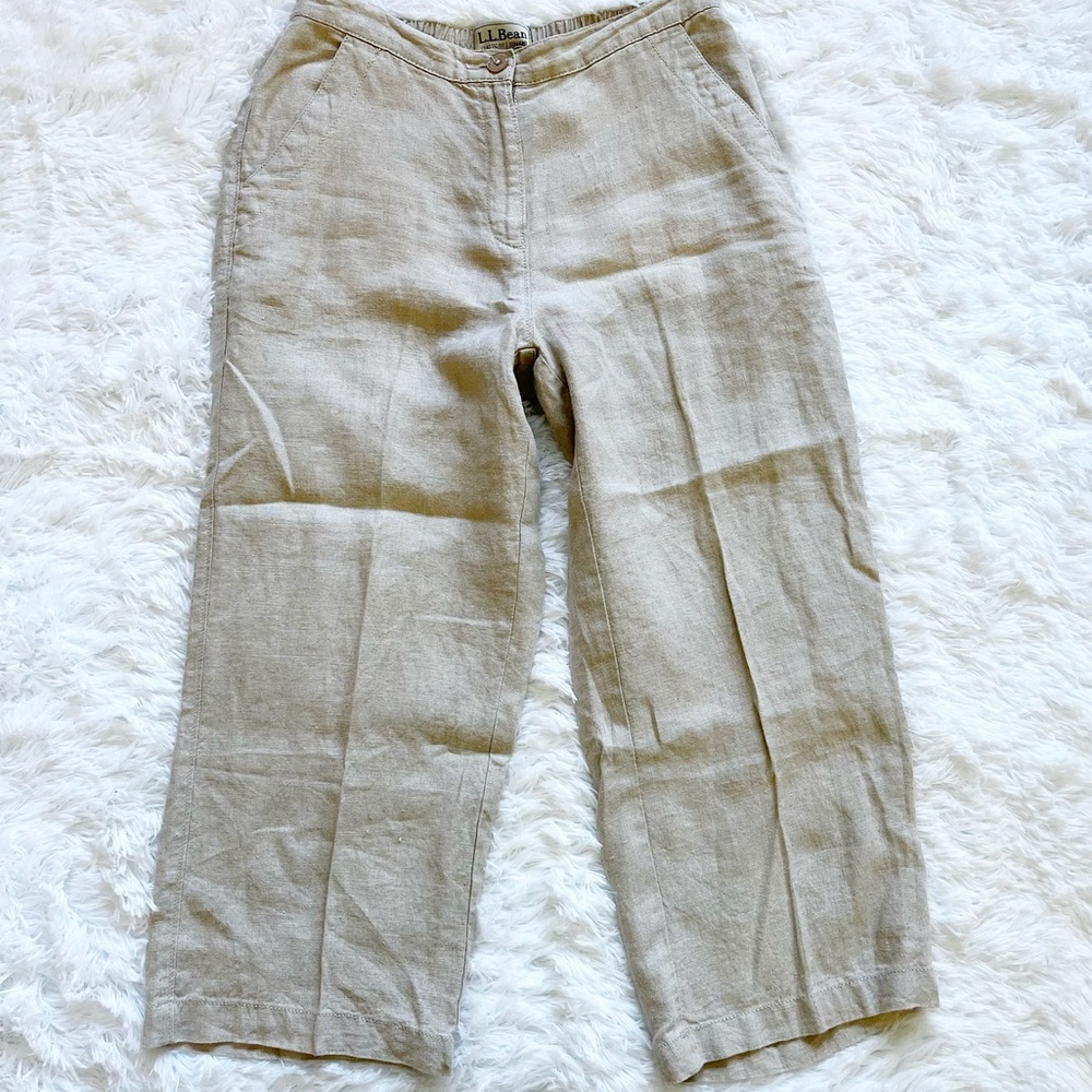 L.L. BEAN 100% LINEN CLASSIC FIT STRAIGHT PANTS SIZE 6 Regular Minimalist